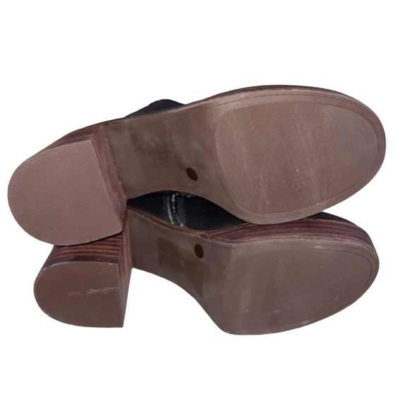 NEW Women’s Lucky Brand Omarey Black Leather Platform Boots size 9.5 - Picture 8 of 8